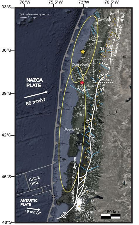 Southern Volcanic Zone of the Andes; Quaternary volcanoes are shown in ...