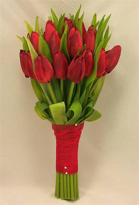 closed red silk tulips | Red Tulip Bridal Posy Bouquet Wedding Flowers Tulips, Tulip Wedding ...