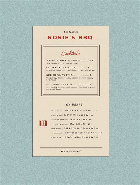 Rosie's BBQ — Kendra Lebo Design | Menu design layout, Menu design ...