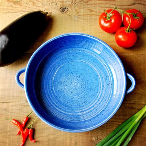 Blue ceramic casserole dish ovenproof au gratin dish ceramic | Etsy