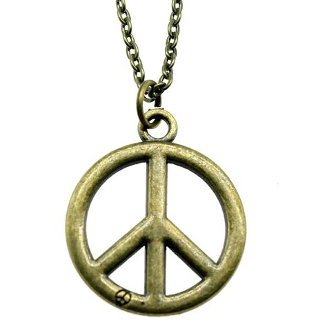 WYSIWYG 23mm Peace Symbol Pendant Necklace Jewelry Gift For Women ...