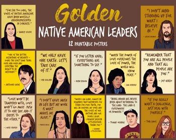 12 Famous Native American Leaders,Indigenous Art,Printable Quote Poster ...