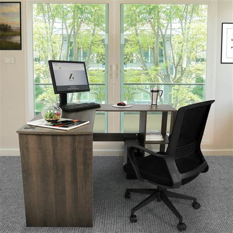 Aiden L-Shaped Corner Computer Desk Table, Large and Spacious for Dual ...