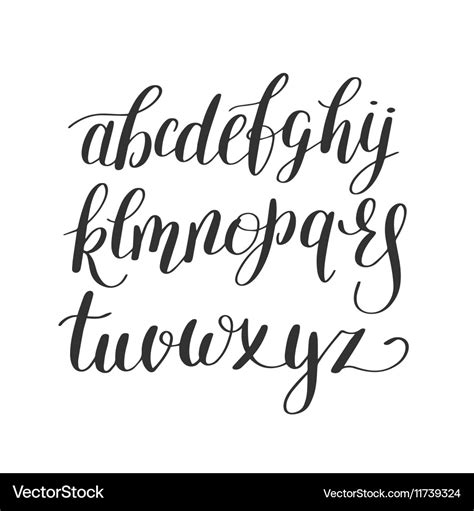 Black and white hand lettering alphabet design Vector Image