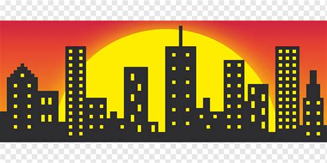 Skyline, City, Building, Sunset, Vector, Skyscrapers, png | PNGWing