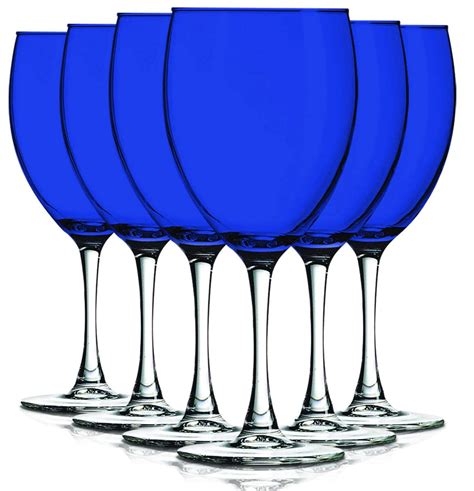 Cobalt Blue Nuance Top Accent 10 oz Wine Glasses - Set of 6 by TableTop King - Additional ...