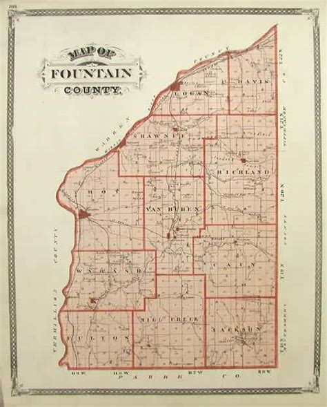 Map of Fountain County, Indiana - Art Source International