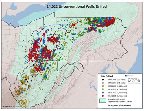 Fracking wells drilled 2004-2015 in Pennsylvania, West Virginia, and Ohio. [792×612] : r/MapPorn