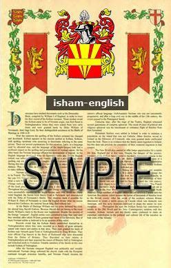 Isham Coat of Arms (Armorial Name History) Family Crest 11x17 Print ...