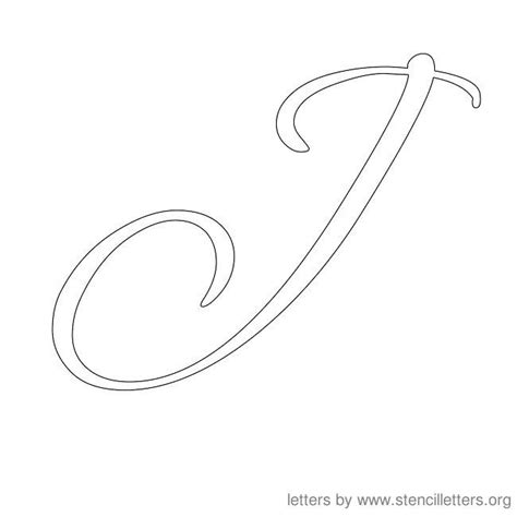 Cursive Letter Stencils J | Letter stencils, Cursive letters, Letter j in cursive