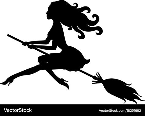 Beautiful halloween witch silhouette Royalty Free Vector