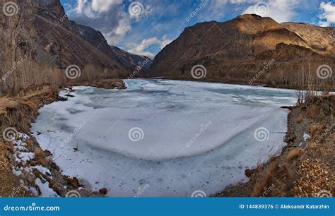 Snowless Winter in the Altai Mountains Stock Photo - Image of flows ...