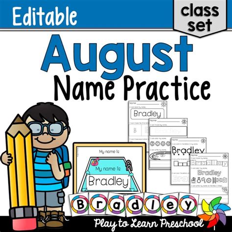 August Name Activities for Preschoolers - Play to Learn Preschool