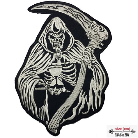 Grim Reaper Giant Large Back Patch XL - Etsy