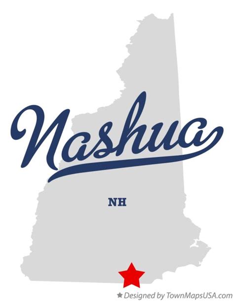 Map of Nashua, NH, New Hampshire