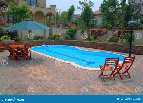 Swimming pool of villa stock image. Image of architecture - 10813223