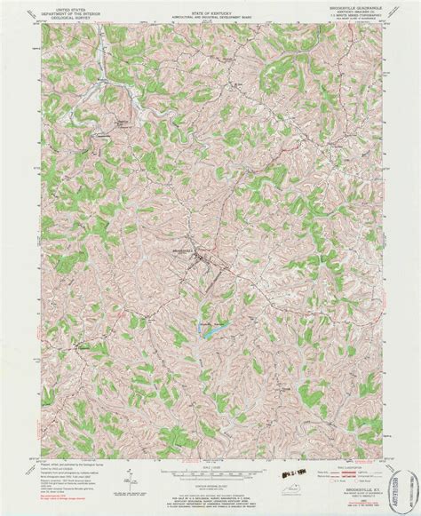 Classic USGS Brooksville Kentucky 7.5'x7.5' Topo Map – MyTopo Map Store