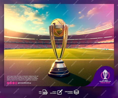 Premium PSD | Cricket world cup 2023 trophy poster socials media template