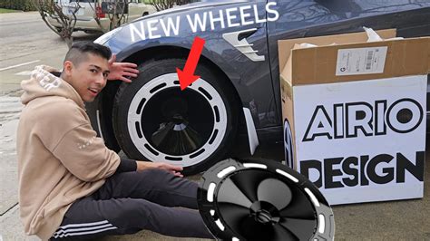 upgrading my Tesla Model 3/ Y aero wheels with Airio Design - YouTube