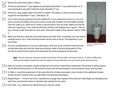 EXPERIMENT 1: DETERMINATION OF SPECIFIC HEAT OF A | Chegg.com