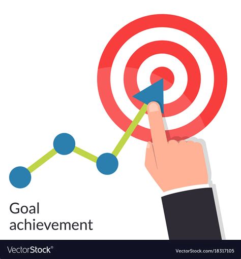 Goal achievement path chart to target successful Vector Image