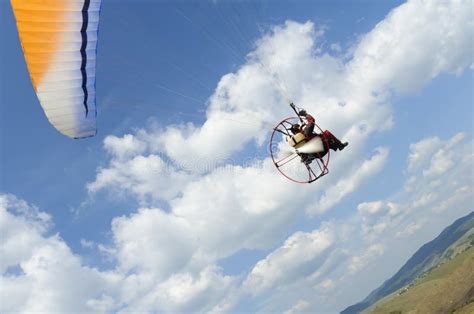 Paramotor and Safety Clothing and Gear on the Grass. Paramotorgliding ...