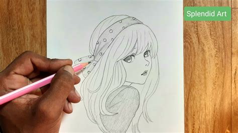 Beautiful girl face drawing | Cute face pencil sketch | Splendid Art ...