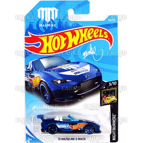 15 Mazda MX-5 Miata #167 blue MAD MIKE - 2018 Hot Wheels Basic G Case Assortment - Camco Toys