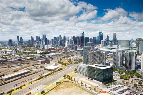 Melbourne skyline stock image. Image of railway, architecture - 51065573