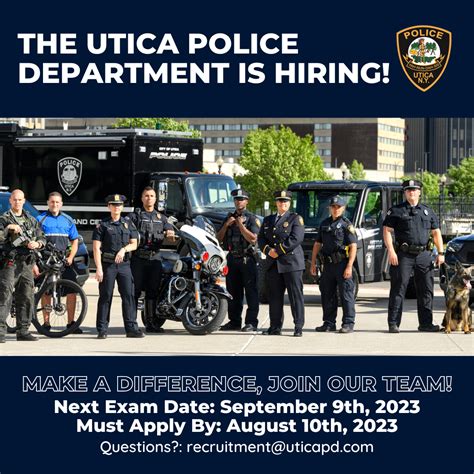 The Utica Police Department is Hiring Police Officers - Apply Online ...