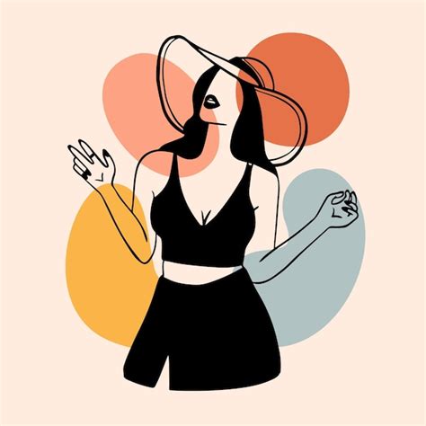 Mujer en elegante estilo de arte lineal | Vector Premium