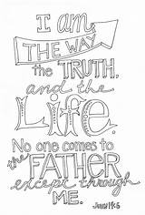 John 14 6 Coloring Page 3 16 Scripture Doodle  Bible coloring sketch template