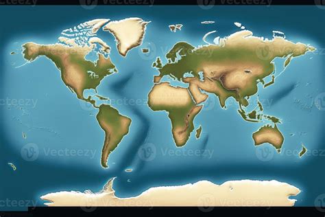 mundo mapa con horizonte. ai generado 22405358 Foto de stock en Vecteezy