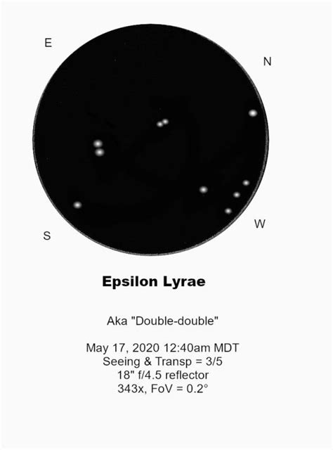 The Double-Double star - Epsilon Lyrae - Sketching - Cloudy Nights