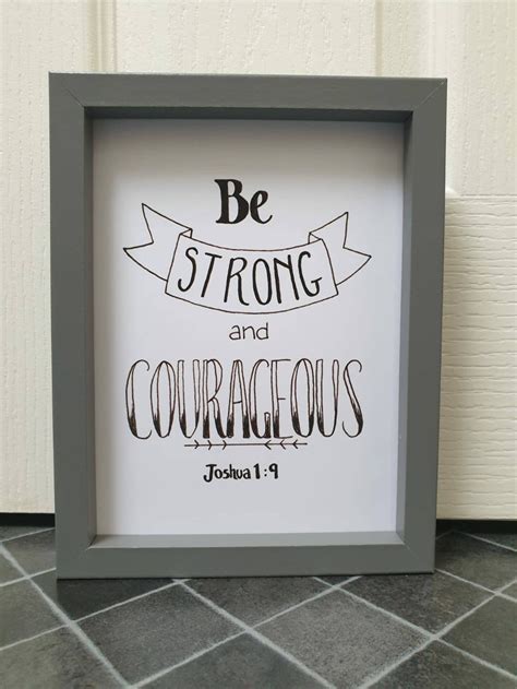 Be Strong and Courageous 6x8 framed print Home Decor Wall | Etsy