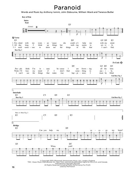 Paranoid by Black Sabbath - Easy Bass Tab - Guitar Instructor