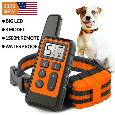 Dog Training Collar Remote Waterproof Electric Pet Shock Collar USB ...