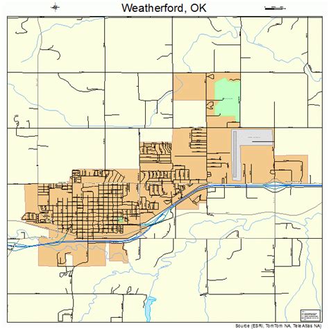 Weatherford Oklahoma Street Map 4079450