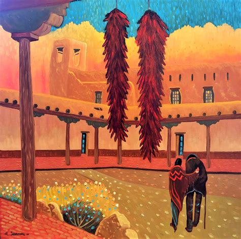 Santa Fe Courtyard by Ed Sandoval | CANYON ROAD CONTEMPORARY ART