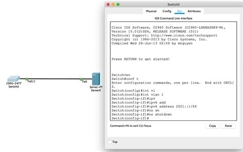 FaceITNet: Enable IPv6 on CISCO 2960 Switch - Packet Tracer