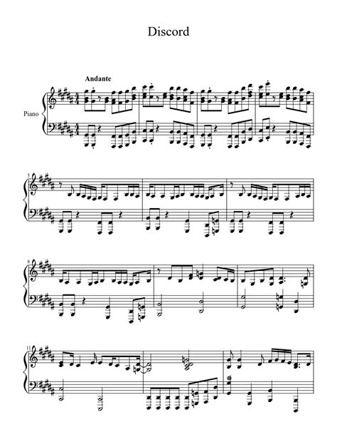 [My Little Pony; Friendship Is Magic] Discord (The Living Tombstone Remix) Sheet music for Piano ...