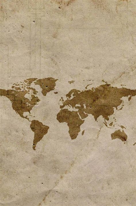 Vintage Brown World Map Wallpaper