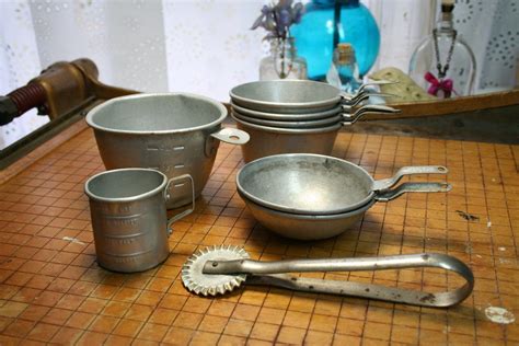 Vintage Aluminum Kitchen Utensils Lot