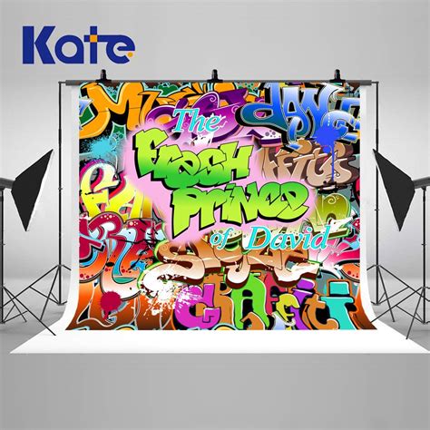 Fresh Prince Graffiti Wall Banner Photography Backdrops Baby Shower Custom Photo Backgrounds for ...