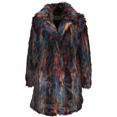 Multicoloured Faux Fur Coat - Coats - Jackets & Coats - Clothing - Women - TK Maxx | Fur coat ...