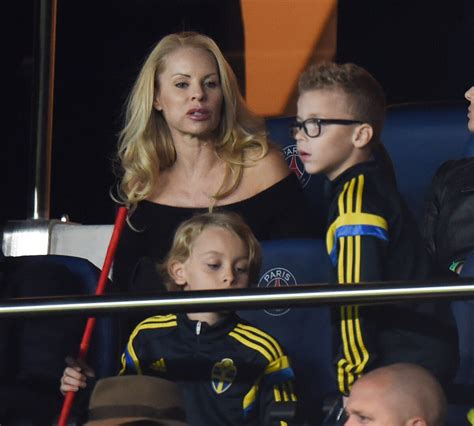 Photo : Helena Seger (Zlatan Ibrahimovic wife) with his kids Maximilian and Vincent during the ...