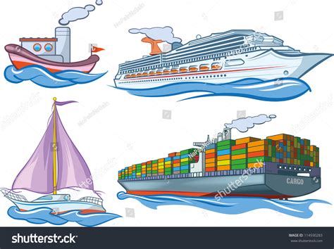 Types Water Transportation Stock Vector 114930283 - Shutterstock