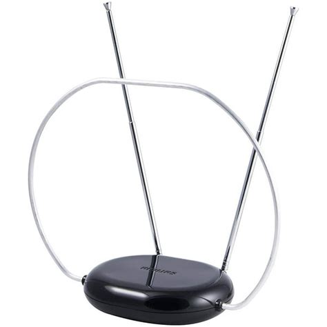 Philips Rabbit Ears Black Indoor TV Antenna, Dipoles and Circular Loop ...