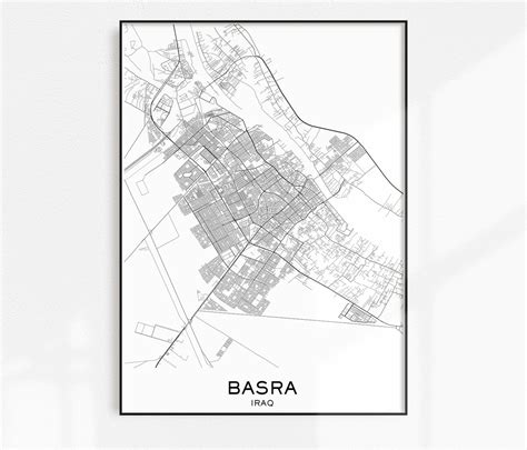 Basra Map Print Printable Maps Basra Map City Map Prints | Etsy