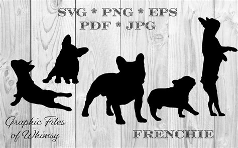 Frenchie SVG Bundle French Bulldog Dog Silhouette PNG JPG Pdf - Etsy